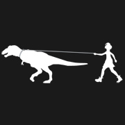Girl Walking Dinosaur