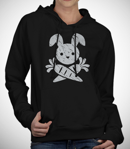 Jolly Roger Bunny Ladies Hoodie
